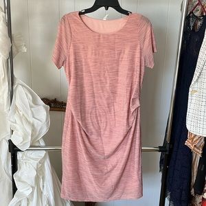 PinkBlush Maternity Dress - Shimmery Pink Design, Short Sleeves, Size Medium